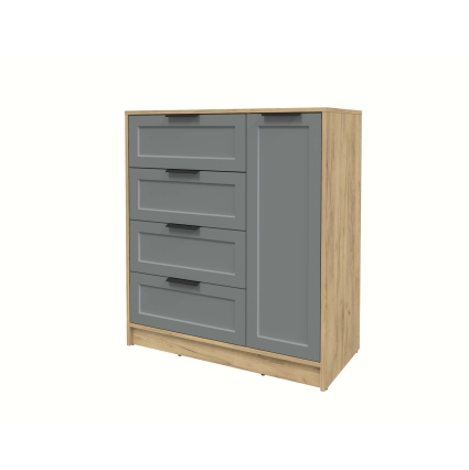 Тумба Тренд КТ-Т90 (Дуб золотой ЛДСП/ Серый ЛМДФ) Ш900 В1020 Г451